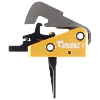 Timney 670ST Competition Trigger Single-Stage Straight Trigger 4 lb Draw Weight Black/Gold for AR-10