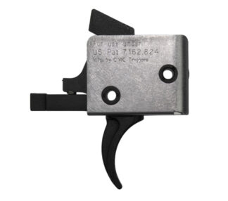 CMC Triggers Drop-In Single-Stage Curved Trigger for AR15/AR10, 4-4.5 lb Pull, Black/Silver