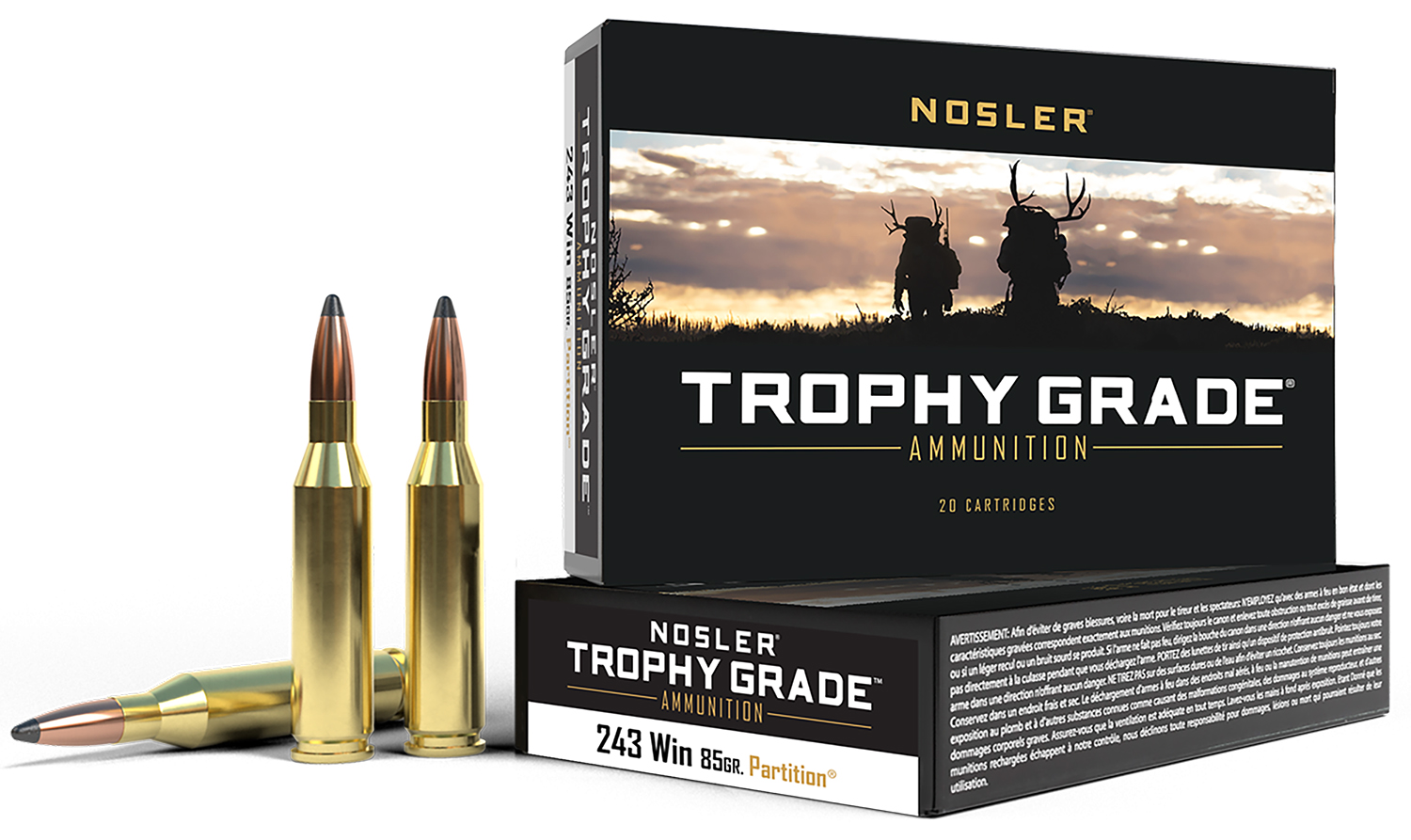 Nosler Trophy Grade .243 Winchester 85 Gr Partition Spitzer (20 Rounds)