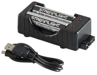 Streamlight 22010 18650 Battery Charger Kit, with 2 Li-Ion Batteries (Black)