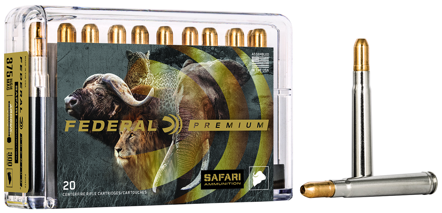 Federal P375T2 .375 H&H Magnum 300 Grain Trophy Bonded Sledgehammer Solid, 20 Rounds
