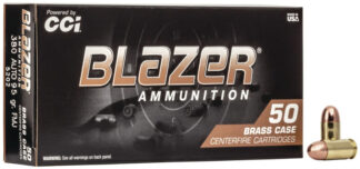 CCI Blazer Brass .380 ACP 95 Grain FMJ 50 Rounds