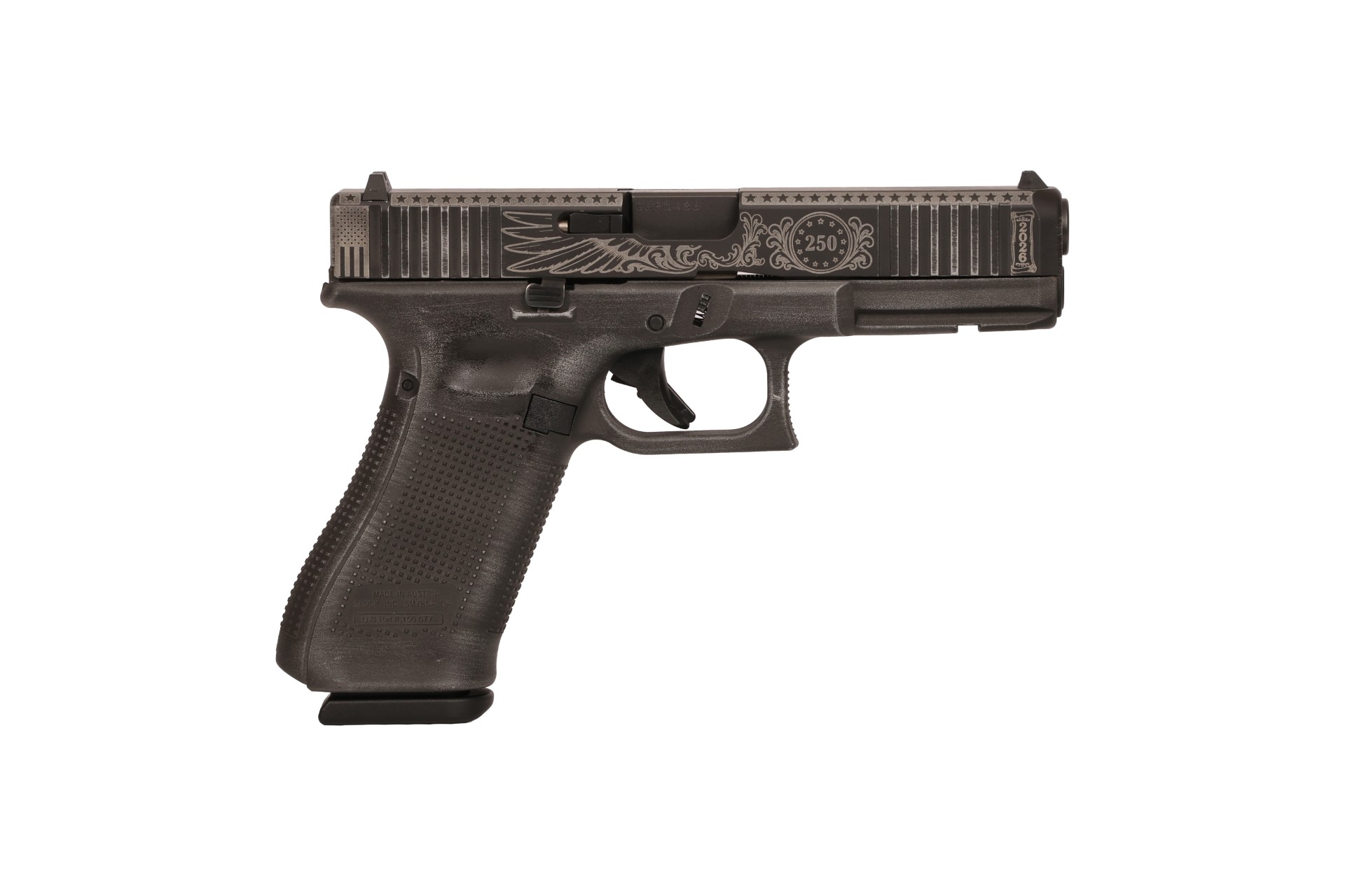 Glock G17 V 9mm Semi-Auto Pistol, 4.49 in Barrel, 17+1 Rounds, Front Serrations