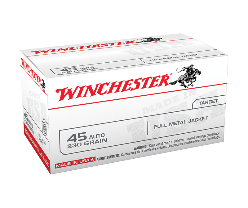 Winchester USA .45 ACP 230 Gr FMJ 100 Rounds