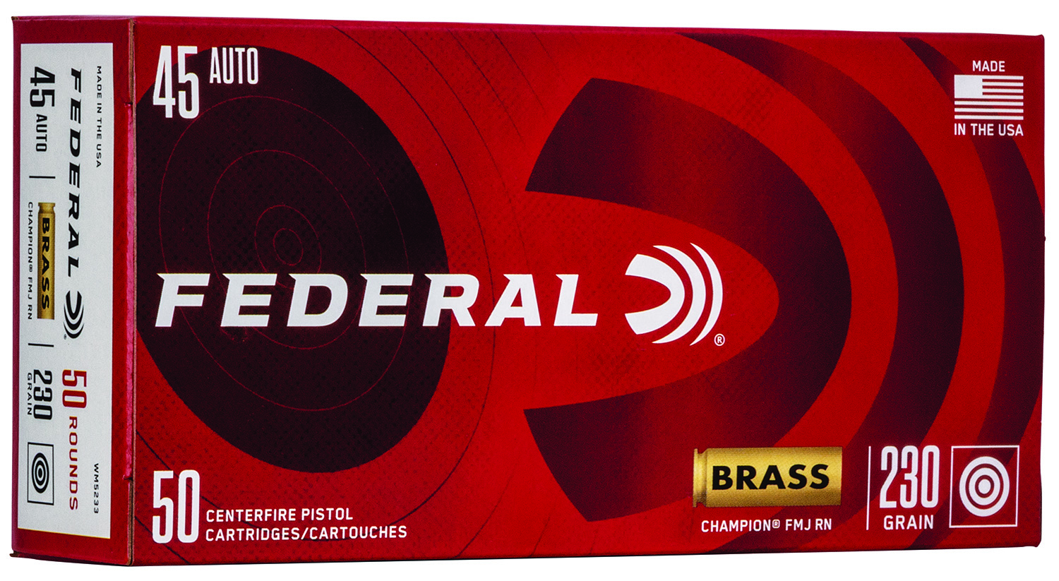 Federal Champion .45 ACP 230 Grain FMJ 50 Rounds Per Box