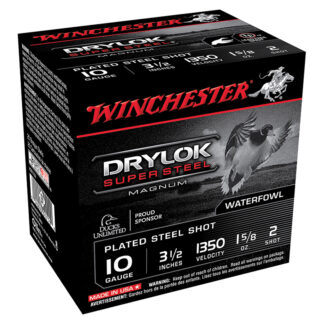 Winchester Drylok Super Steel Magnum 10 Gauge 3.5 in #2 Shot, 1-5/8 oz, 25-Round Box