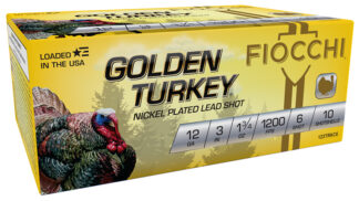 Fiocchi Golden Turkey 12 Gauge 3 in #6 Shot 1 3/4 oz Nickel Plated, 10 Rounds