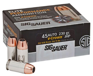 SIG Sauer Elite Performance .45 ACP 230 Grain JHP V-Crown 20-Round Box