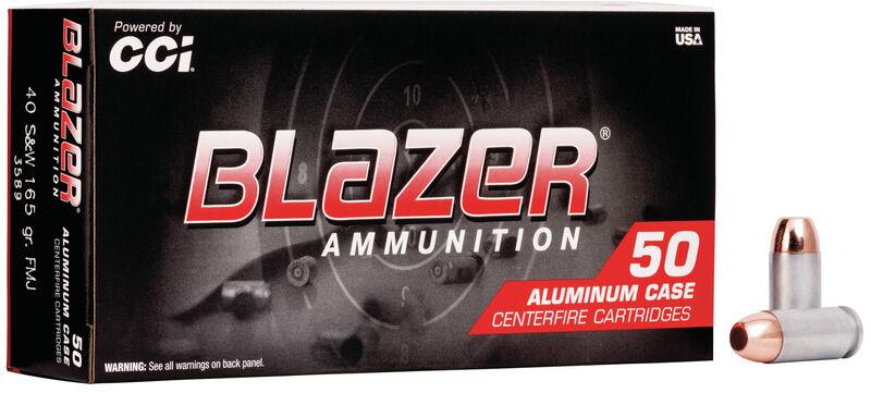 CCI Blazer Aluminum .40 S&W 165 gr FMJ Handgun Ammo 1100 fps