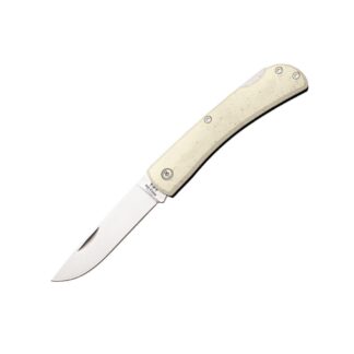 Bear & Son WSB37L Locking Farmhand Folding Knife, 2-3/4 in Drop Point, White Smooth Bone