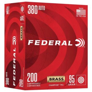 Federal Champion Training .380 Auto 95gr FMJ Handgun Ammunition, 200 Rounds