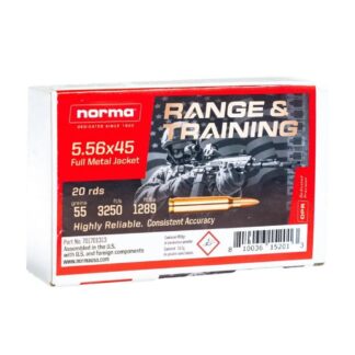 Norma Range & Training .223 REM/5.56 NATO 55 gr FMJ 20 Rounds