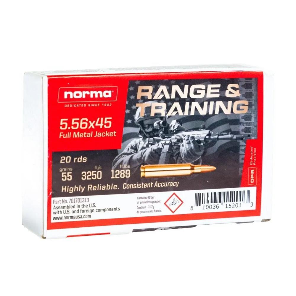 Norma Range & Training .223 REM/5.56 NATO 55 gr FMJ 20 Rounds