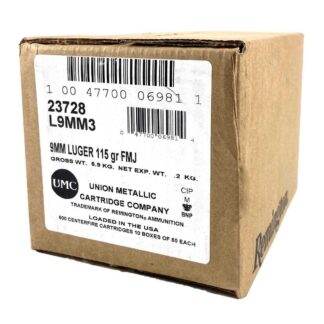 Remington UMC 9mm Luger 115 gr FMJ, 1145 fps