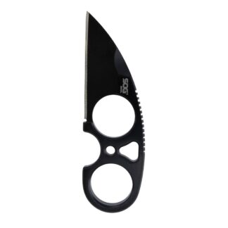 SOG Snarl Blackout Fixed Blade Knife, 2.3 in Sheepsfoot Blade, Black