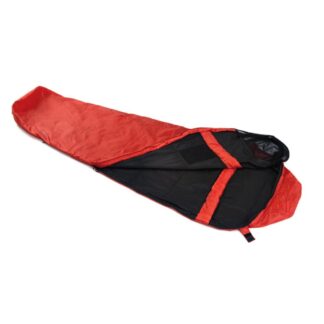 Snugpak Travelpak 1 Sleeping Bag, WGTE Flame Red, 45°F/36°F Comfort/Low, Built-In Mosquito Net