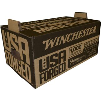 Winchester USA Forged 9mm Luger 115gr FMJ Steel Case Handgun Ammunition