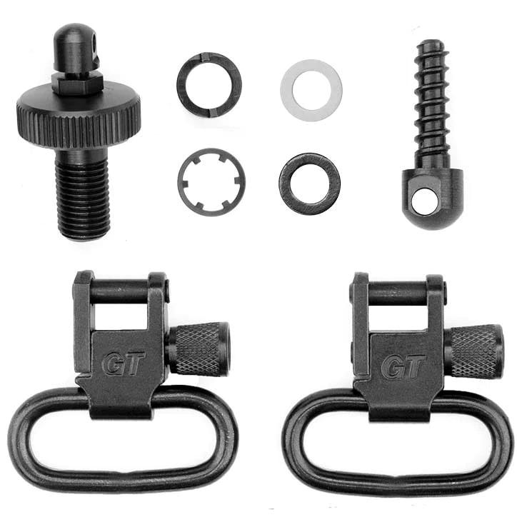 GrovTec Mossberg 500 12 Ga Shotgun Locking Swivel Set, Black Oxide Finish, 1 in Loops