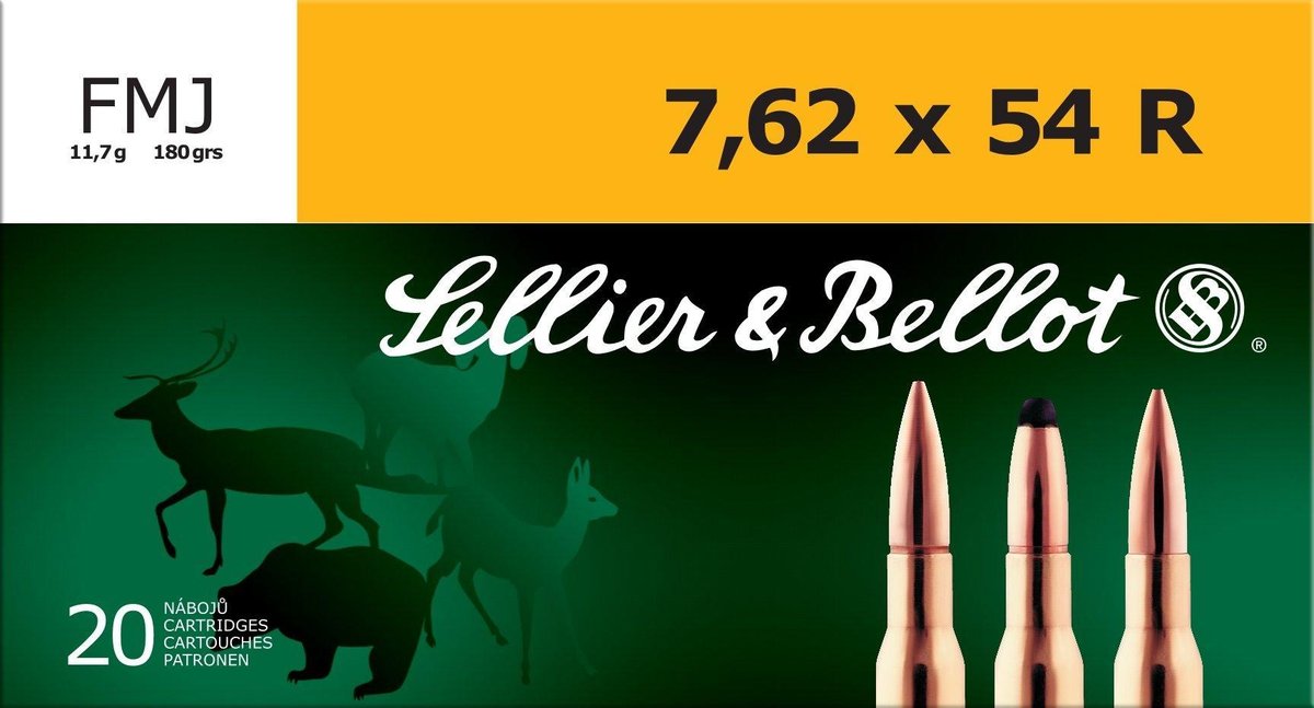 Mag-Tech/Sellier- Bellot Rifle 7.62x54R 180 gr Full Metal Jacket 20 Rounds