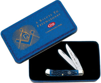 CASE Trapper Masonic Gift Tin 3.25 in Blade Stainless Steel Pocket Knife