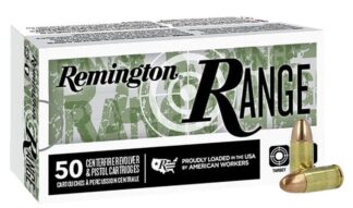 Remington Range 9mm 124gr FMJ Ammunition, 50 Rounds
