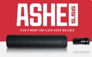 One Horse ASHE 5.56 Direct Thread Titanium Suppressor, Black, 1/2x28
