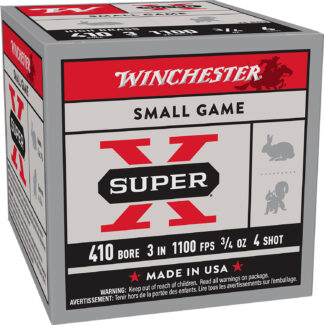Winchester Super-X .410 Bore 3 in High Brass #4 Shot 3/4 oz 25 Rounds Per Box