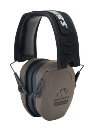Walkers Razor Slim Passive Earmuffs 27 NRR Over the Head Flat Dark Earth/Black