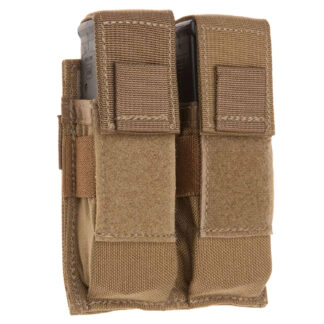 Tac Shield T3602CY Universal Double Pistol MOLLE Magazine Pouch, 1000D Nylon, Coyote
