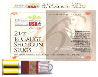 Brenneke Brenneke 16 16 Gauge 2.50 in Slug, 1 oz, 5 Rounds Per Box