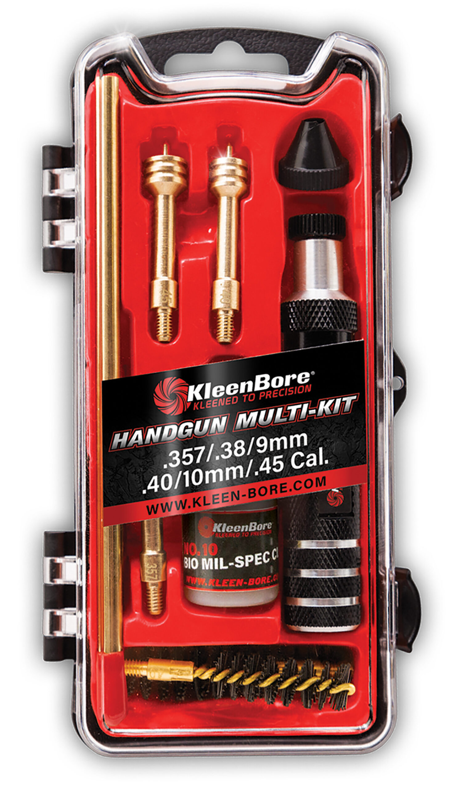 Kleen-Bore HMK3845 Multi-Pistol Cleaning Kit for .357/.38/9mm/.40/10mm/.45
