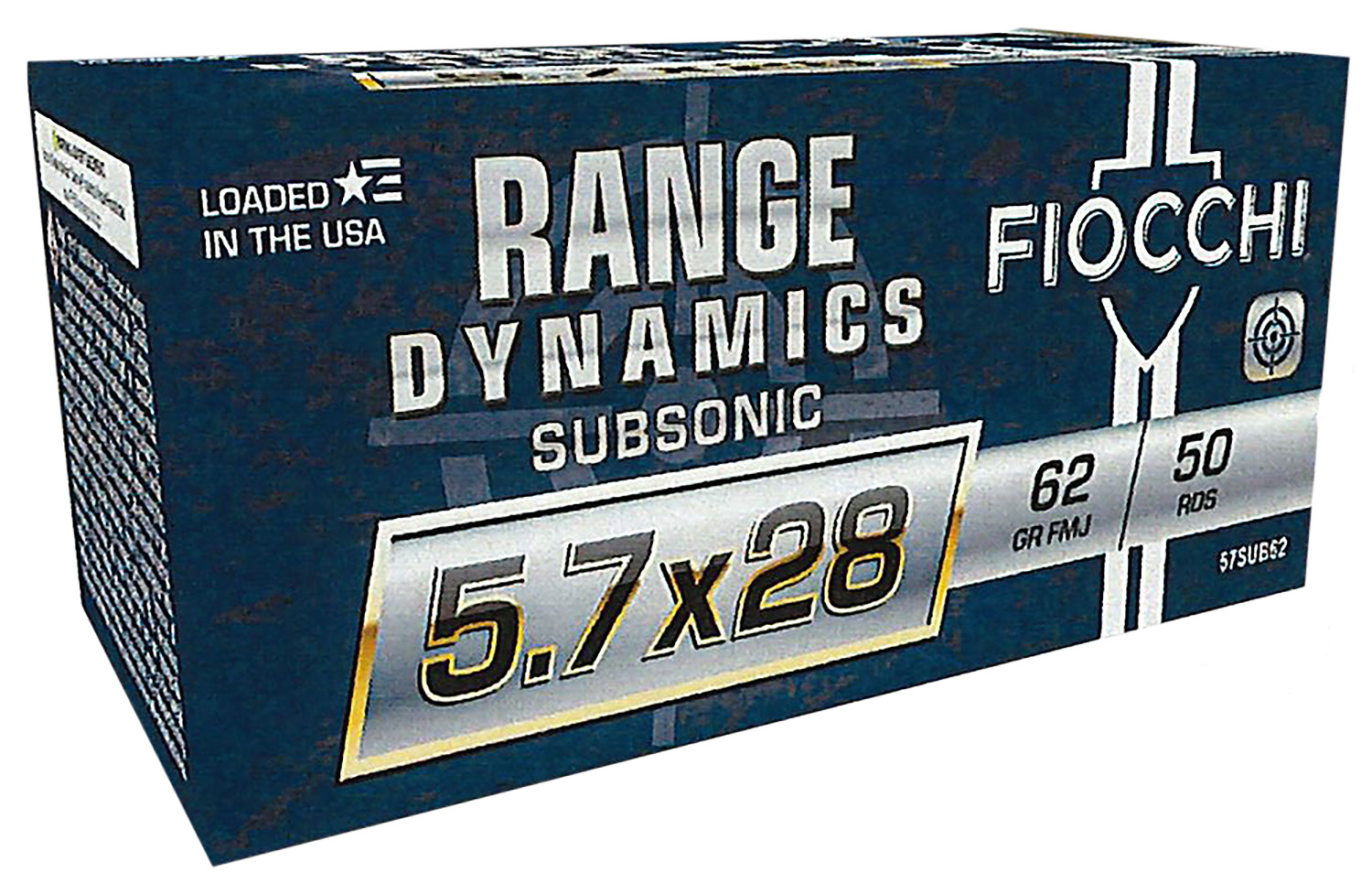 Fiocchi Range Dynamics 5.7x28mm 62 Grain FMJ Subsonic 50 Rounds