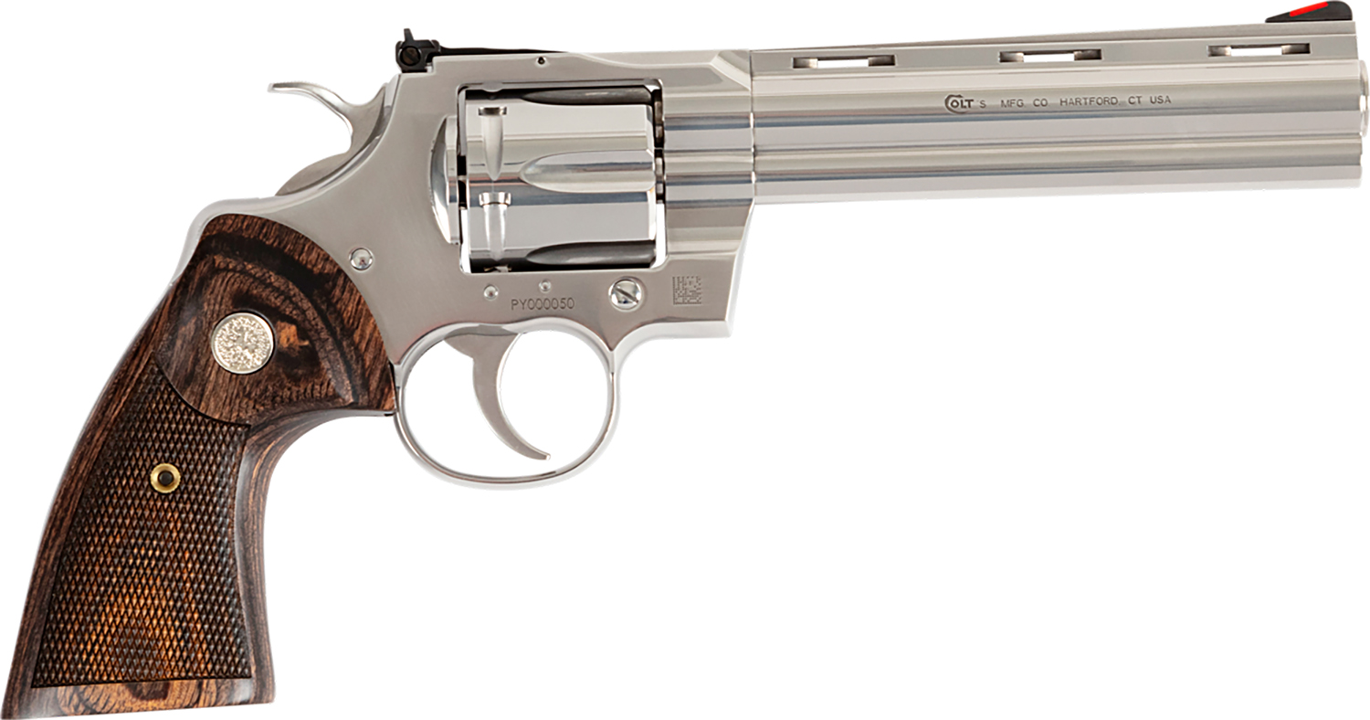 Colt Python Target Revolver Double Action Only 6 in Stainless with Walnut Medallion Grip