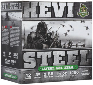 Hevishot HEVI-Steel 12 Gauge 3 in #2/#BB 1 3/8 oz Shot 25 Rounds Per Box