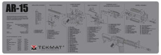 TekMat TEKR36AR15GY AR-15 Cleaning Mat Gray Rubber (12 in x 36 in)