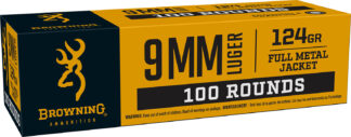 Browning B9MM124VP 9mm Luger 124gr Full Metal Jacket FMJ 100-Round Value Pack