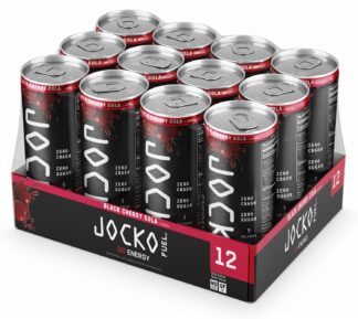 JOCKO FUEL Jocko Go Energy Drink 29000, Black Cherry Vanilla, Zero Sugar, 12 oz, 12-Pack