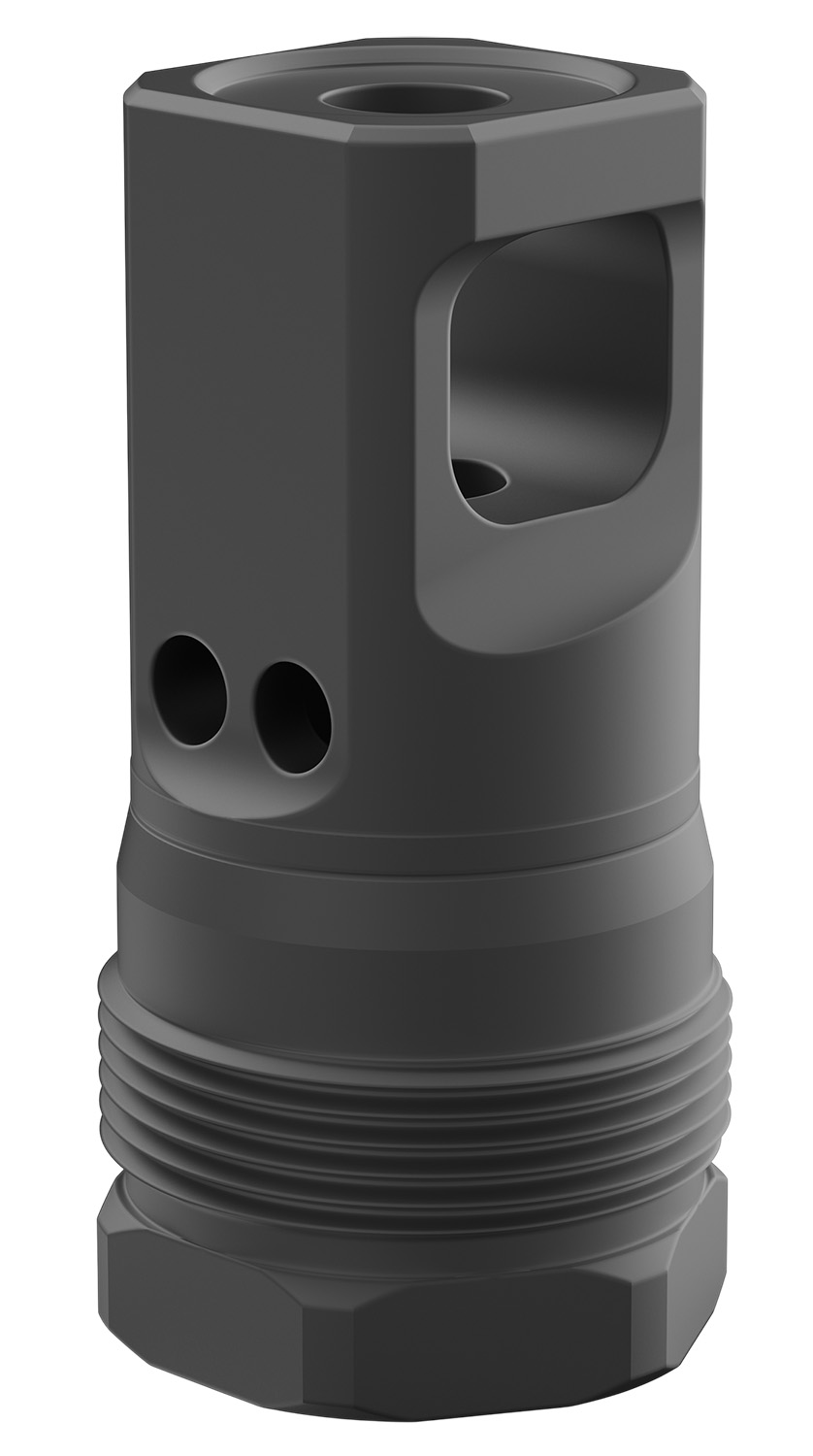 BREEK Echo Single Port Muzzle Brake .223 Rem/5.56 NATO, 1/2x28 Threads, Matte Black Nitride Steel