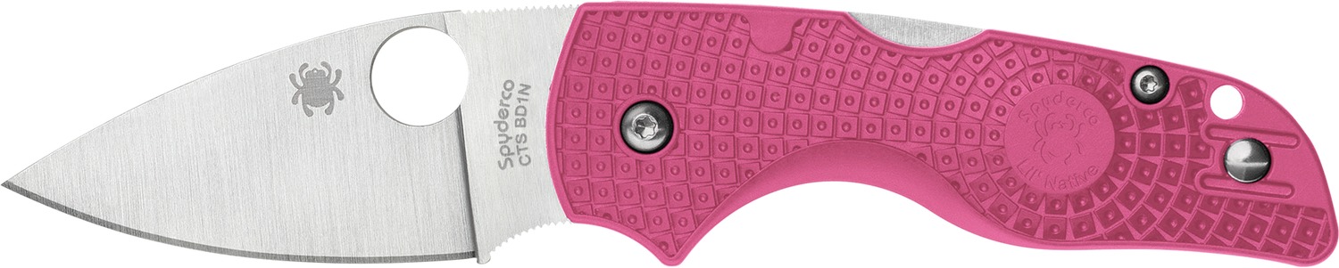 Spyderco Lil Native Lightweight C230PPN Folding Knife, 2.42 in Blade, Pink FRN Handle