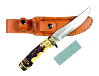 RYNOBLADE KNIVES RUKO RUK0080-CS 440A 5 in Fixed Blade Hunting Knife W/ Delrin Handle