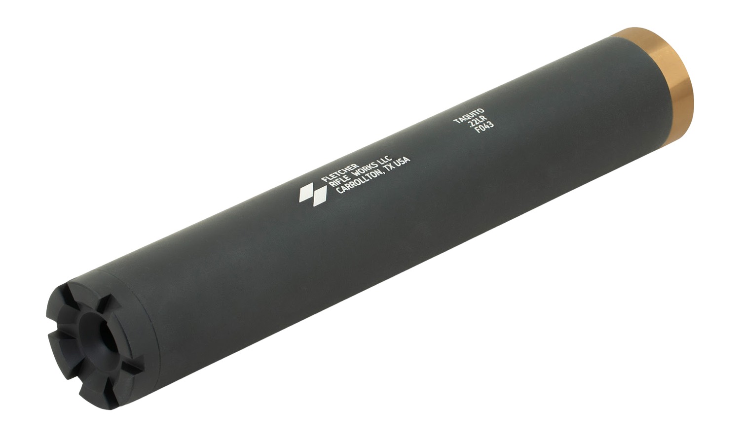 Fletcher Rifle Works Taquito .22 LR 1 in Black Stainless/Aluminum 1/2x28 Suppressor