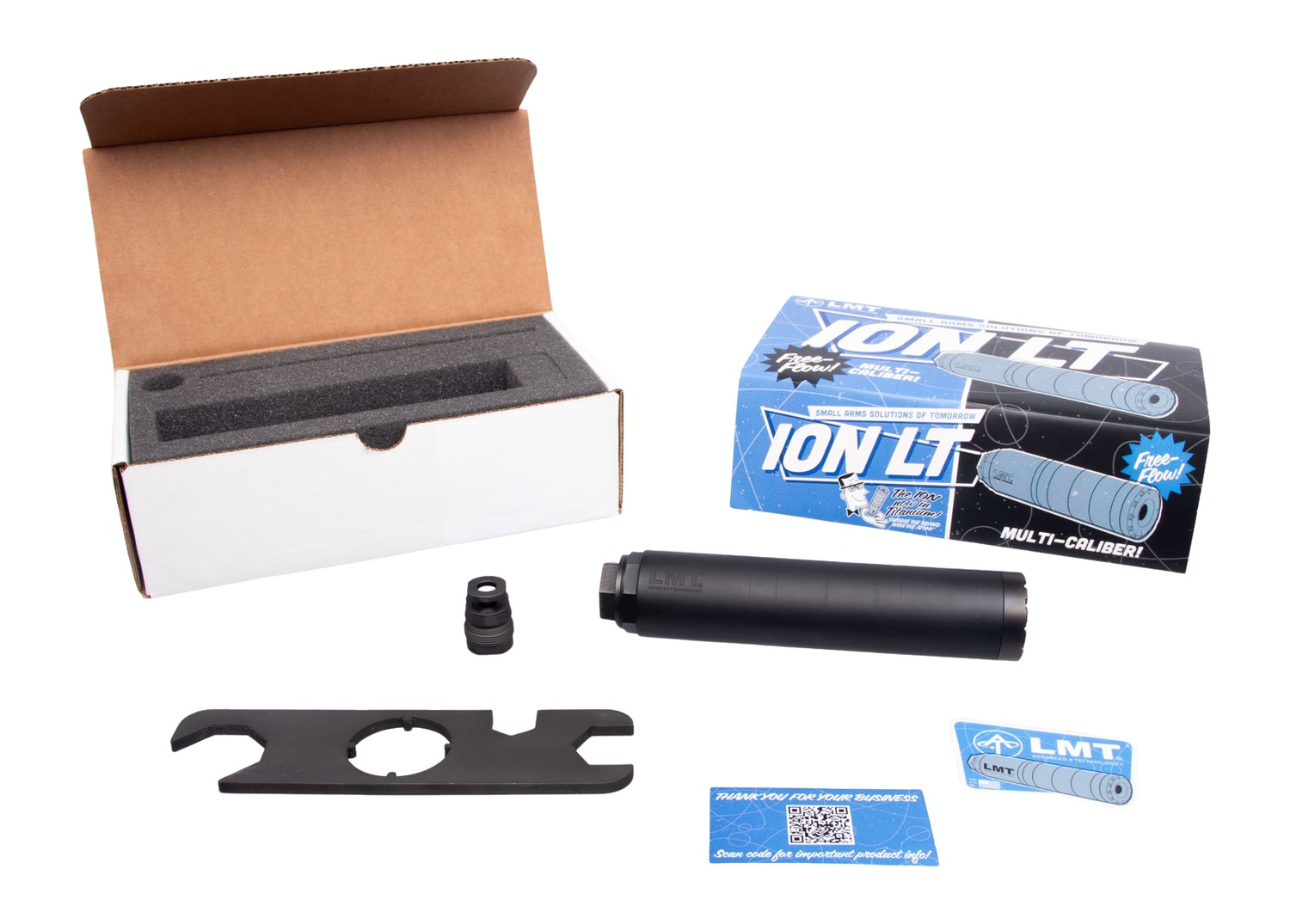 LMT AT Ion LT Suppressor .17-300 Win Mag, 1.74 in, Titanium/Inconel, 5/8x24, Black