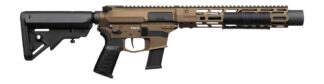 CMMG 45AEA92-MB Banshee MkG 45 ACP 13+1 6.50" Black Nitride Threaded Barrel, Midnight Bronze Cerakote Aluminum Receiver w/Picatinny Rail, M-LOK Handguard; Black Polymer B5 Bravo Stock, CMMG Zeroed Gri