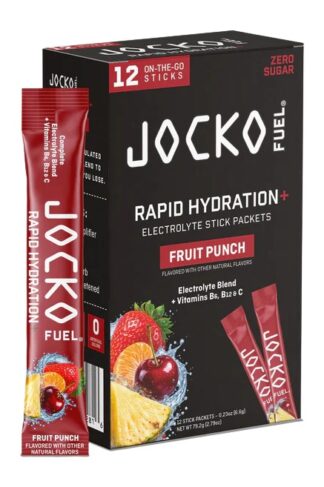 JOCKO FUEL Rapid Hydration Powder Fruit Punch, 12-Pack