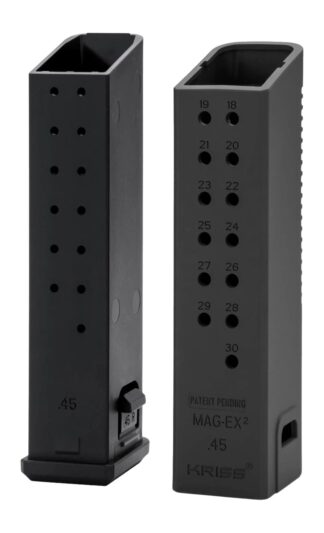 Kriss TDI Vector Magazine Extension KVAMX2K45BL01, 45 ACP, +17 Rounds, Black (3-Pack)