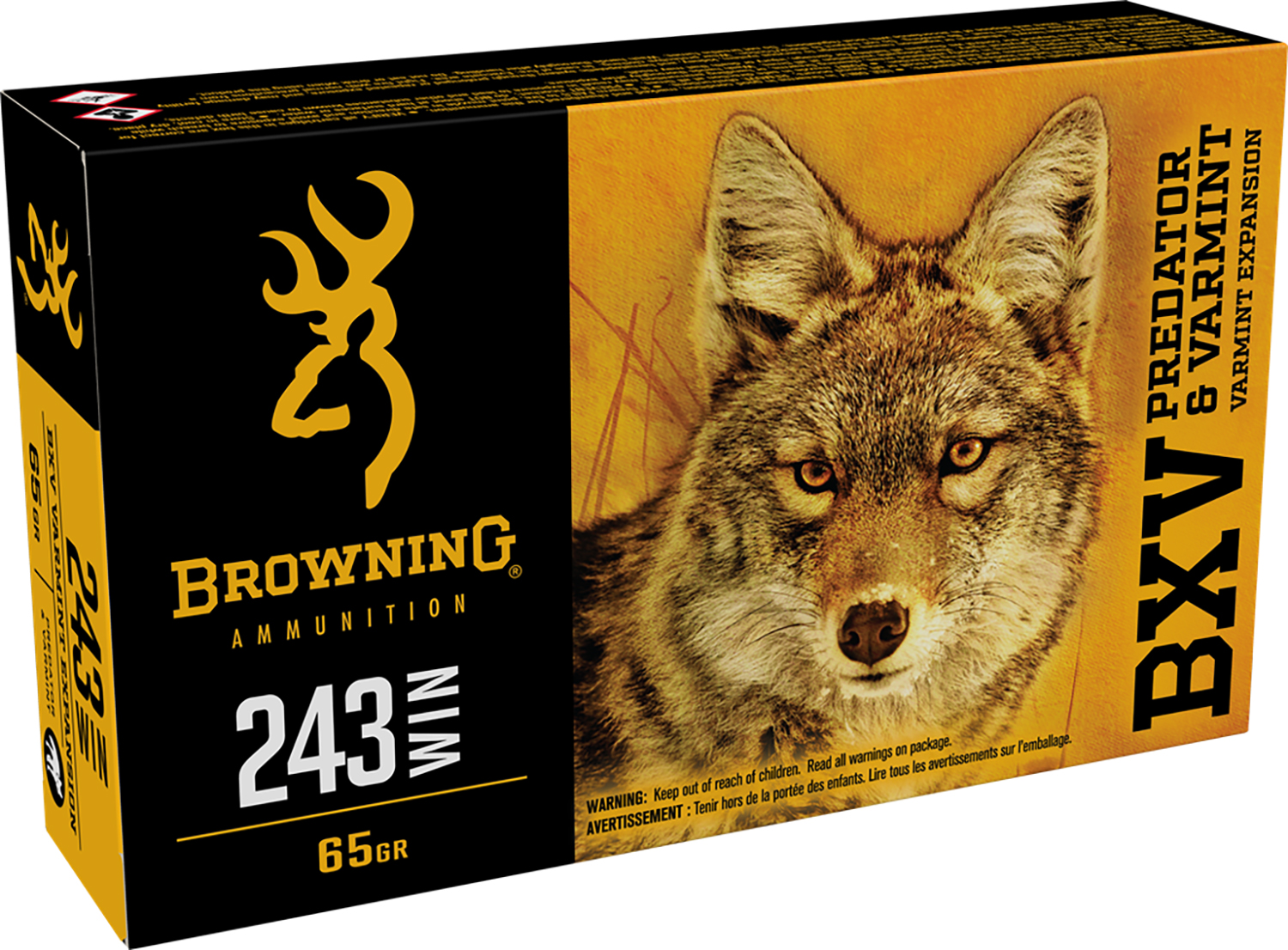 Browning BXV Predator & Varmint .243 Winchester 65 gr Polymer Tip, 20 Rounds