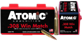 Atomic Rifle Match .308 Win 168gr Hollow Point Boat Tail, 50 Rounds Per Box