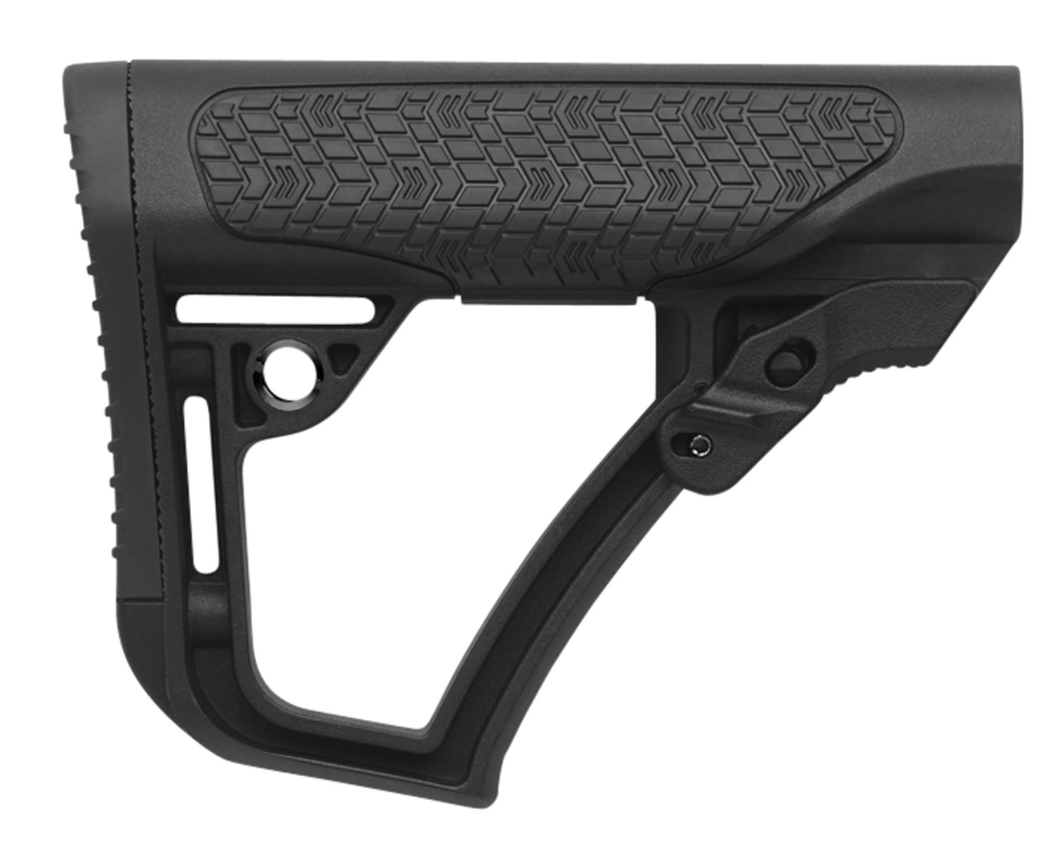 Daniel Defense Collapsible Buttstock for AR-Platform, Black Synthetic, Soft-Touch Overmolding