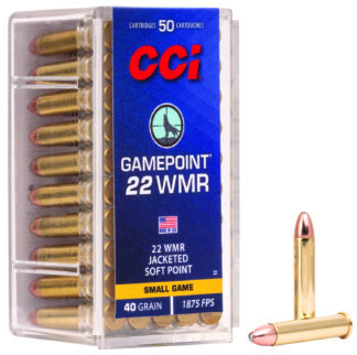 CCI GamePoint .22 WMR 40 Grain Jacketed Soft Point Ammunition, 50 Rounds Per Box
