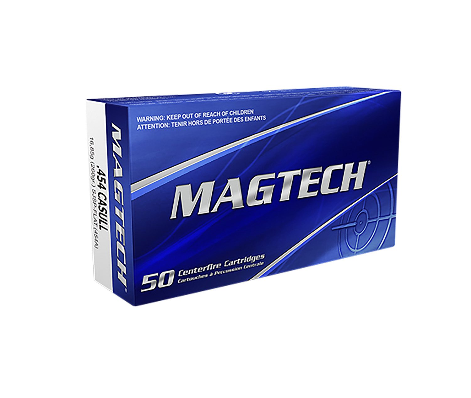 Magtech Sport Shooting .454 Casull 260 gr SJSP Flat, 20 Rounds Per Box
